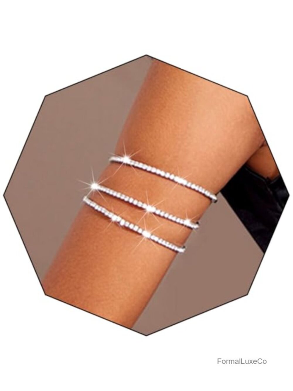 Rhinestone Crystal Upper Armband Open Cuff Layering Arm Bracelet Cuff Jewelry